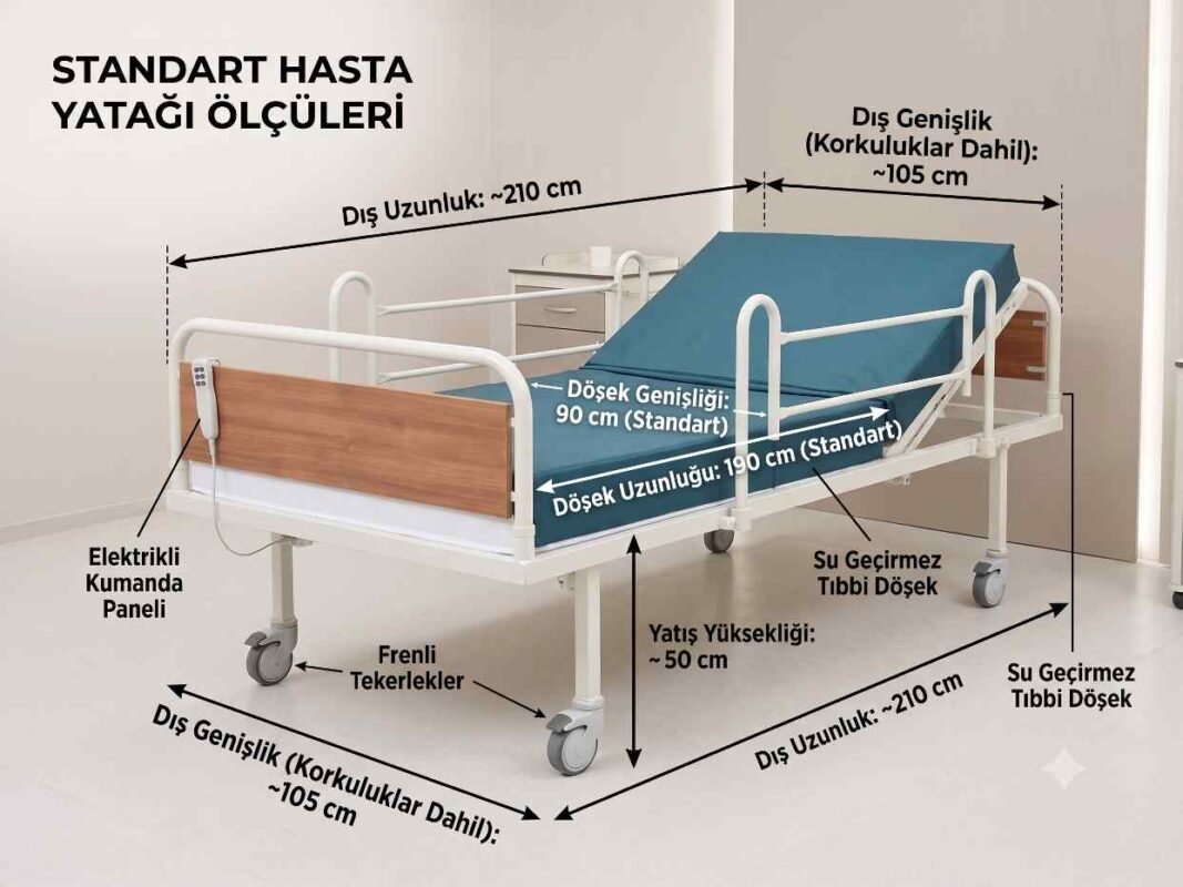 Medikal karyola ve sünger yatak ölçüleri ve boyutları